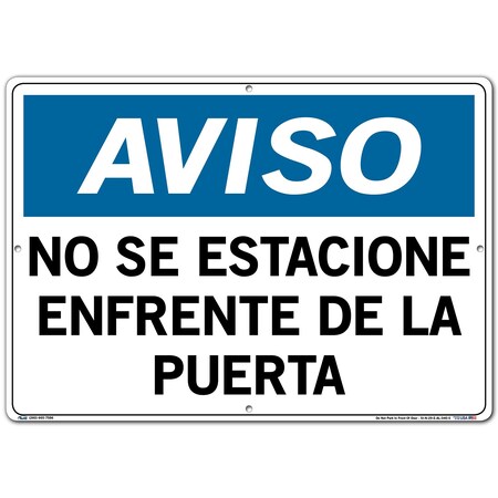 Vestil Aluminum Sign, 14-1/2" Height, 20-1/2" Width, Aluminum, Rectangle, Spanish SI-N-29-E-AL-040-S